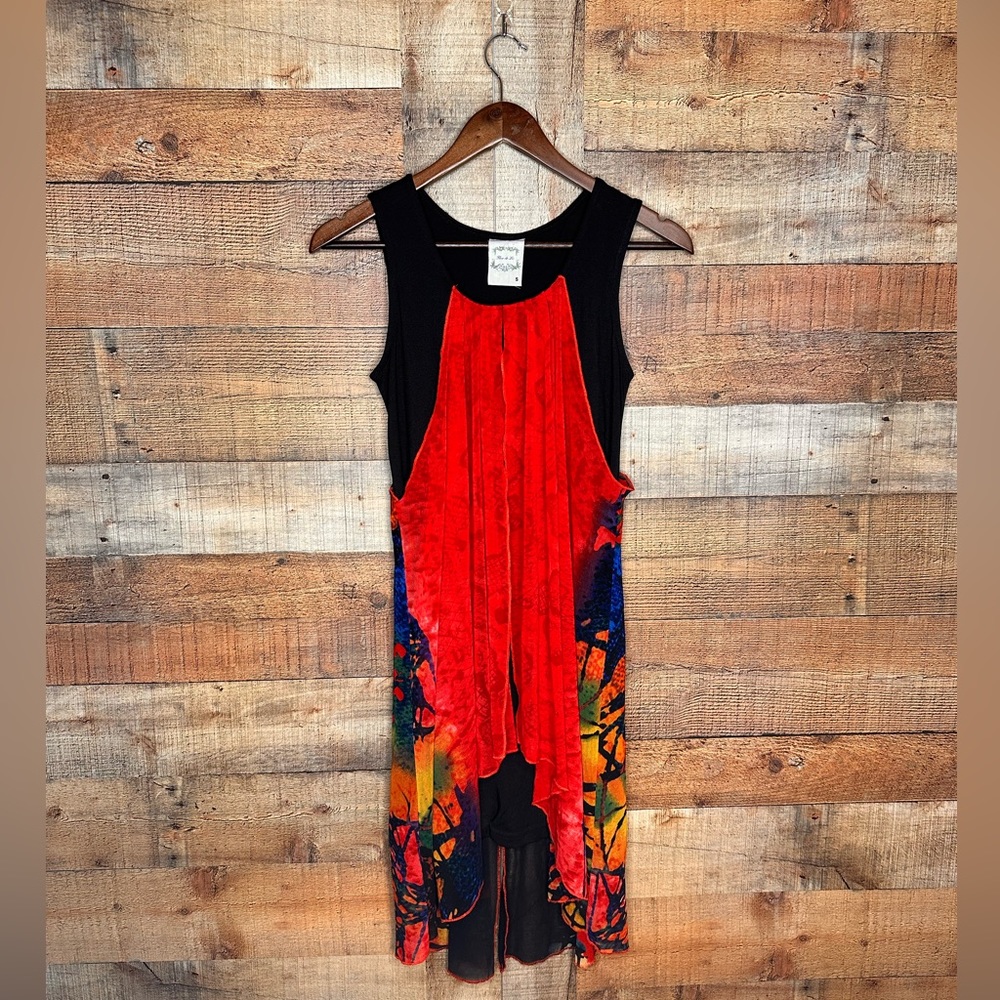 Anthropologie Fleur De Lis printed chiffon cape mini dress S